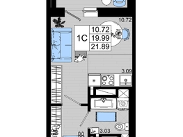 Продается Студия ЖК Октябрь Парк, 1.2, 21.89 м², 3239720 рублей