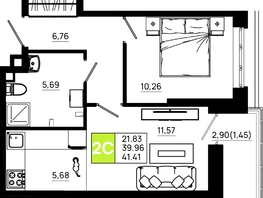 Продается 1-комнатная квартира ЖК Октябрь Парк, 4.1, 41.41  м², 5548940 рублей