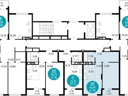 Продается 2-комнатная квартира ЖК 1799, литера 2.2, 41.36  м², 9868964 рублей