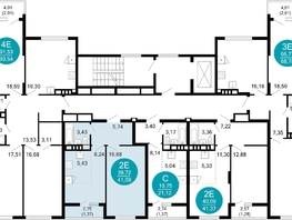 Продается 2-комнатная квартира ЖК 1799, литера 2.2, 41.09  м², 9743906 рублей