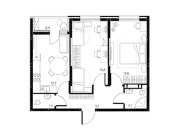 Продается 2-комнатная квартира ЖК Панорама на Театральном, литера 1, 53.9  м², 7729260 рублей