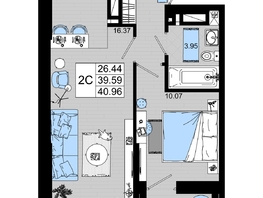 Продается 1-комнатная квартира ЖК Октябрь Парк, 2.2, 40.96 м², 5324800 рублей