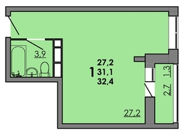 Продается Студия ЖК Gray (Грэй), кв-л 11-2, 32.4  м², 4941000 рублей