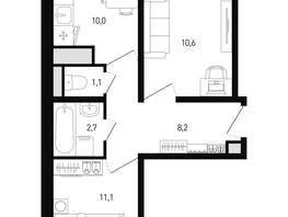 Продается 2-комнатная квартира ЖК Левенцовка Парк, лит 8-11 стр.1, сек.1,2,3, 45  м², 5476500 рублей