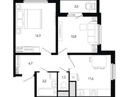 Продается 2-комнатная квартира ЖК Левенцовка Парк, лит 8-11 стр.1, сек.1,2,3, 50.4  м², 5816160 рублей