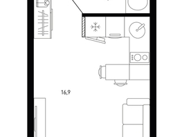 Продается 1-комнатная квартира ЖК Левенцовка Парк, лит 8-11 стр.2, сек.4,5, 21 м², 2948400 рублей