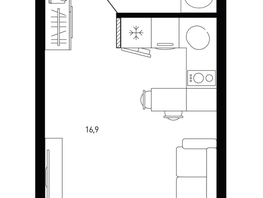 Продается 1-комнатная квартира ЖК Левенцовка Парк, лит 8-11 стр.2, сек.4,5, 21 м², 3099600 рублей