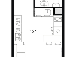 Продается 1-комнатная квартира ЖК 5 элемент Аске, лит 5-12 стр.1, сек.1,2, 21.5 м², 3041240 рублей