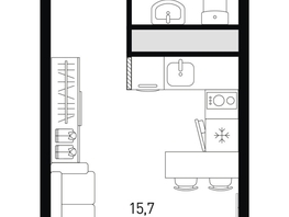 Продается 1-комнатная квартира ЖК 5 элемент Аске, лит 5-12 стр.1, сек.1,2, 20.8 м², 3194880 рублей