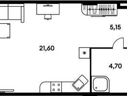 Продается 1-комнатная квартира ЖК Гринсайд, 5.1-5.5, 31.55 м², 8730000 рублей