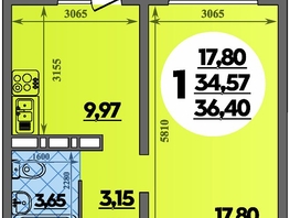 Продается 1-комнатная квартира ЖК Суворовский, литера 6, 36.4  м², 5012280 рублей