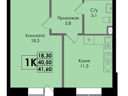 Продается 1-комнатная квартира ЖК Botanika (Ботаника), дом 1, 41.6  м², 6822400 рублей