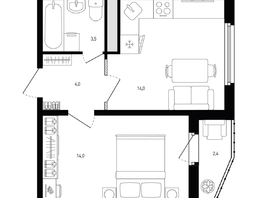 Продается 1-комнатная квартира ЖК Левенцовка Парк, лит 8-11 стр.2, сек.4,5, 36.7  м², 6004120 рублей