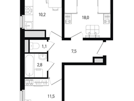 Продается 2-комнатная квартира ЖК Левенцовка Парк, лит 8-11 стр.1, сек.1,2,3, 52.5  м², 7728000 рублей