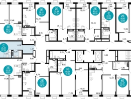 Продается 1-комнатная квартира ЖК 1799, литера 2.1, 27.22  м², 7223262 рублей
