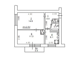 Продается 2-комнатная квартира Ленина пр-кт, 41.5 м², 4000000 рублей