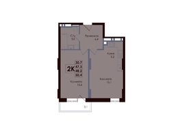 Продается 2-комнатная квартира ЖК ACADEMIA (Академия), 1 этап, 48.77  м&sup2;, 8120205 рублей