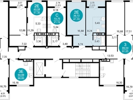 Продается 2-комнатная квартира ЖК 1799, литера 1.1, 41.1  м&sup2;, 9201739 рублей