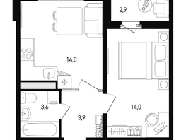 Продается 1-комнатная квартира ЖК 5 элемент Аске, лит 5-12 стр.2, сек.3,4,5,6, 37  м&sup2;, 6167900 рублей