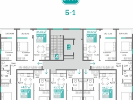 Продается 1-комнатная квартира ЖК Барбарис, 42.31  м&sup2;, 7852641 рублей