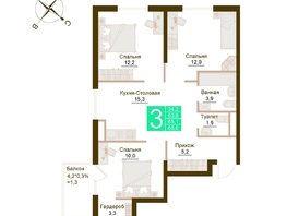 Продается 3-комнатная квартира ЖК Солнечный парк, дом 7, 65.1  м&sup2;, 9765000 рублей