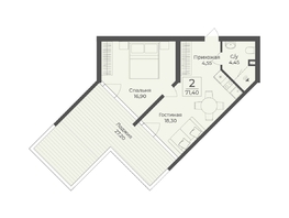 Продается Апартамент АК Тамерун, корп 2, 71.4  м&sup2;, 24318840 рублей