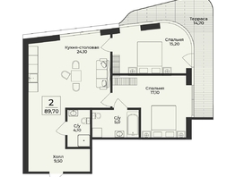 Продается 2-комнатная квартира ЖК Нега, 89.7  м&sup2;, 34904961 рублей