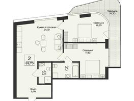 Продается 2-комнатная квартира ЖК Нега, 89.7  м&sup2;, 36745605 рублей
