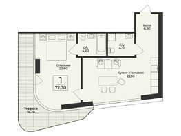 Продается 2-комнатная квартира ЖК Нега, 72.3  м&sup2;, 29697948 рублей