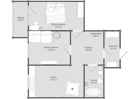 Продается 2-комнатная квартира ЖК Образцово, дома 6-7, 59.45  м&sup2;, 7100000 рублей