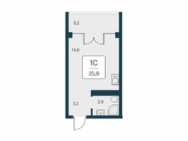 Продается Студия ЖК Вилла Маяк, дом 2, 25.9  м&sup2;, 9590000 рублей
