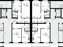 Продается 1-комнатная квартира ЖК Республика, 39.62  м&sup2;, 4635540 рублей